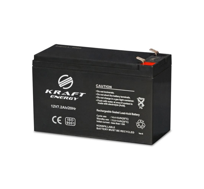Комплект Kraft: источник бесперебойного питания PSU-1203LED(P) и аккумуляторная батарея 12В 7.2Ач