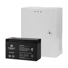 Комплект Kraft: источник бесперебойного питания PSU-1203LED(P) и аккумуляторная батарея 12В 7.2Ач