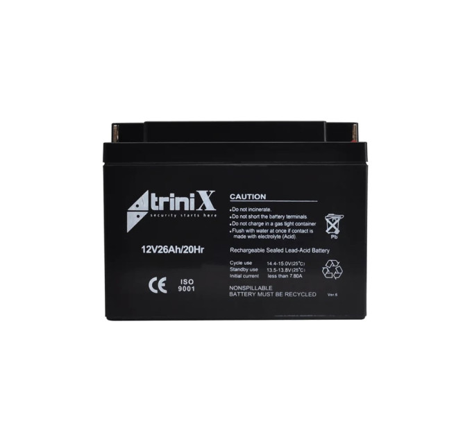 Аккумуляторная батарея 12В 26Ач Trinix 12V26Ah/20Hr AGM свинцово-кислотная