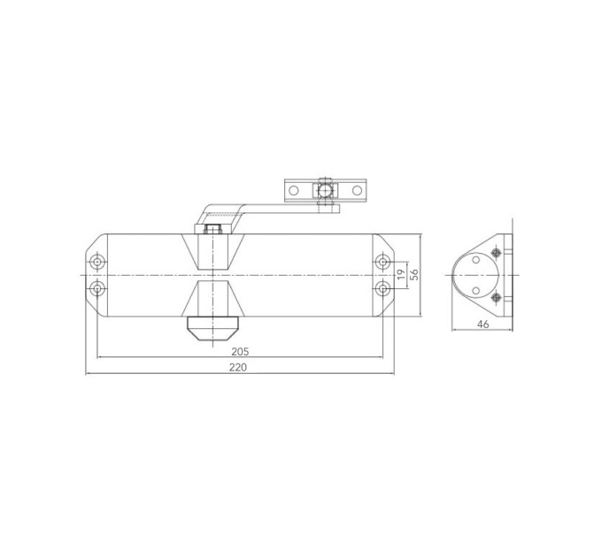 Дверной доводчик Dortec DT-82 Silver
