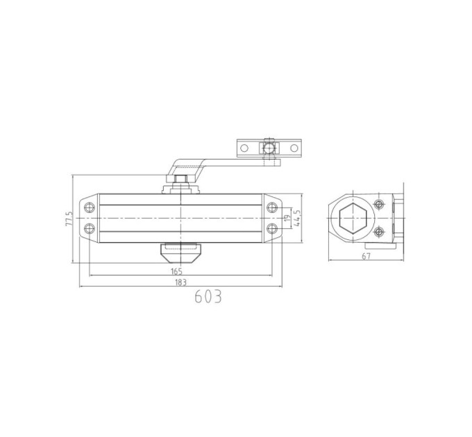 Дверний доводчик Dortec DT-63 Brown