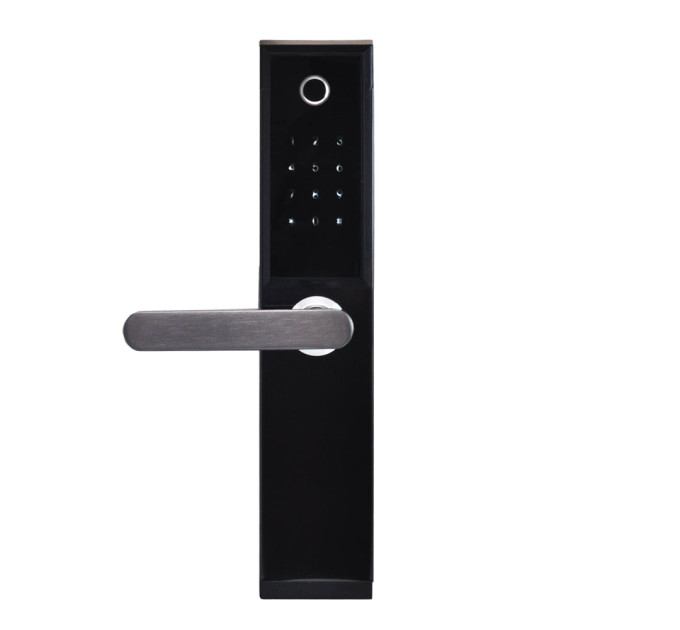 Замок біометричний автономний Trinix TRL-5104BTF Black Left з Bluetooth, зчитувачем відбитків пальців і карт Mifare