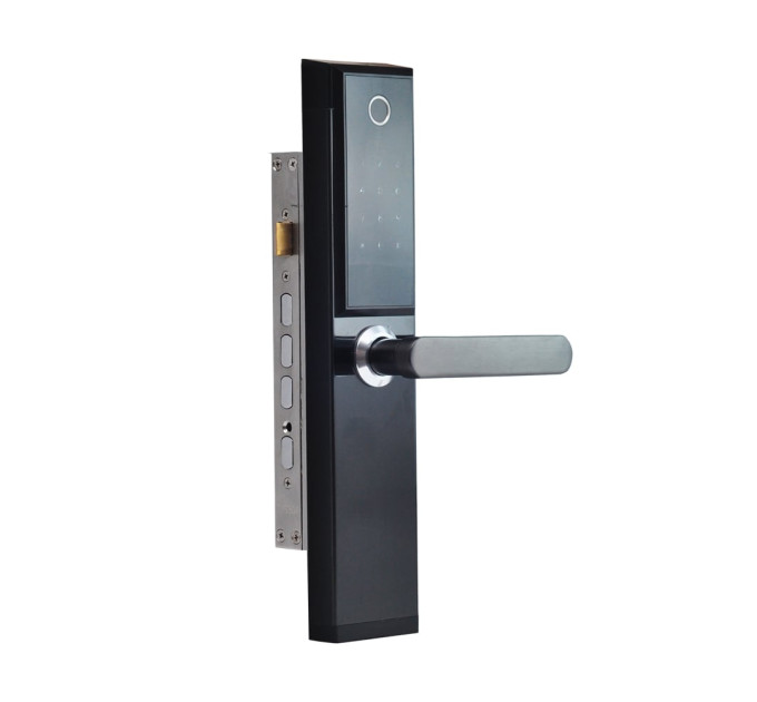 Замок биометрический автономный Trinix TRL-5104BTF Black Right с Bluetooth, считывателем отпечатков пальцев и карт Mifare