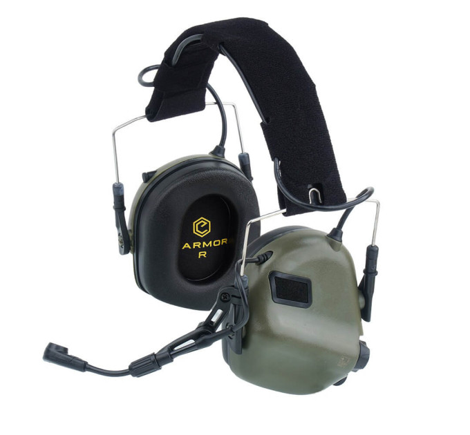 Активные защитные наушники Earmor M32 (FG) Olive с гарнитурой