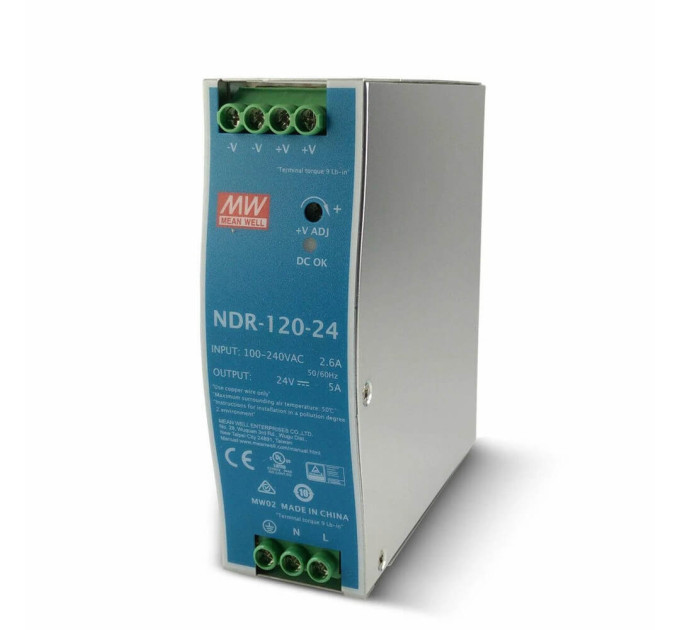 Блок живлення NDR-120-24 Mean Well на DIN-рейку Блок живлення NDR-120-24 Mean Well на DIN-рейку