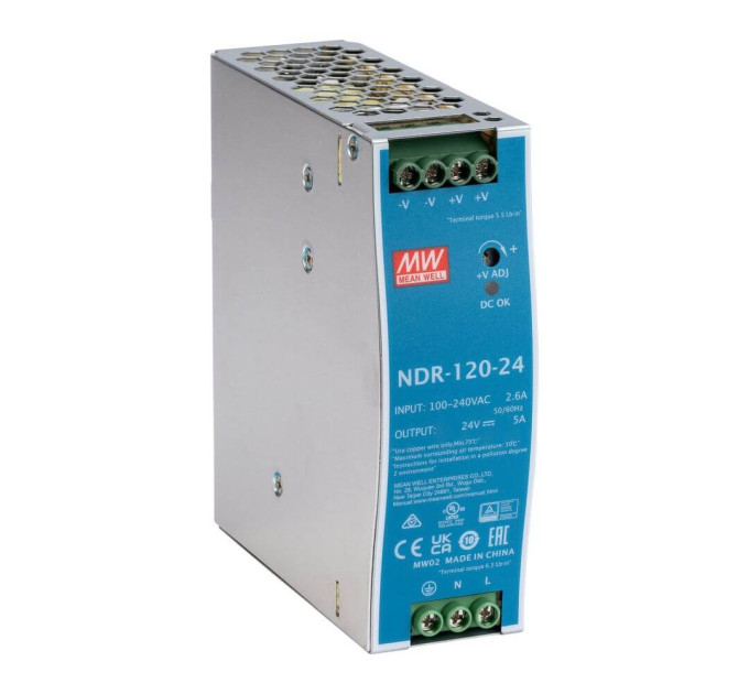 Блок живлення NDR-120-24 Mean Well на DIN-рейку