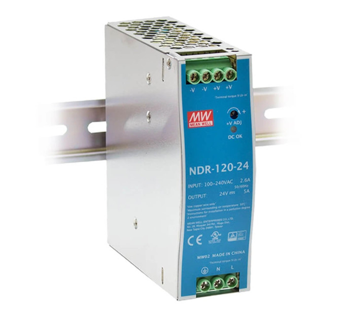 Блок живлення NDR-120-24 Mean Well на DIN-рейку