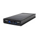Повербанк с солнечной панелью 20000mAh Power Bank Kraft KPB-1020SLIM Black LED-фонарь