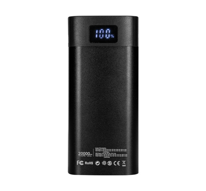 Повербанк 20000mAh Power Bank Trinix TPB-6520PDL Black 65W LED-ліхтар