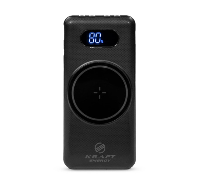 Повербанк 10000mAh Power Bank Kraft KPB-1110W Black беспроводная зарядка Повербанк 10000mAh Power Bank Kraft KPB-1110W Black беспроводная зарядка