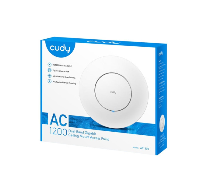 Точка доступу WiFi 5 Cudy AP1300 з підтримкою Mesh дводіапазонна гігабітна