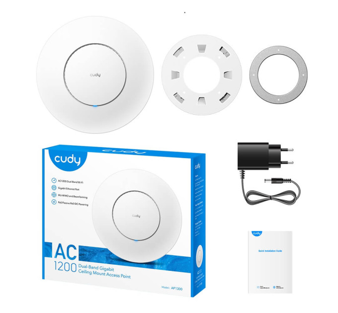 Точка доступу WiFi 5 Cudy AP1300 з підтримкою Mesh дводіапазонна гігабітна