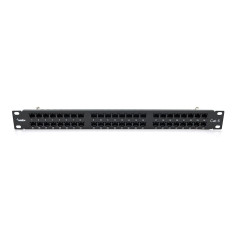 Патч-панель Merlion 48 портов UTP DUAL кат 6 19" 1U неэкранированная черная Q10