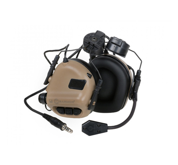 Активные защитные наушники Earmor M32H (TN) Tan с гарнитурой и креплением на шлем Активные защитные наушники Earmor M32H (TN) Tan с гарнитурой и креплением на шлем