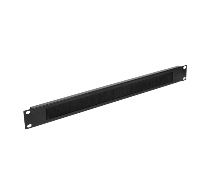 Кабельный организатор NVC-1U/CM Black со щеткой для коммутационного шкафа 19"