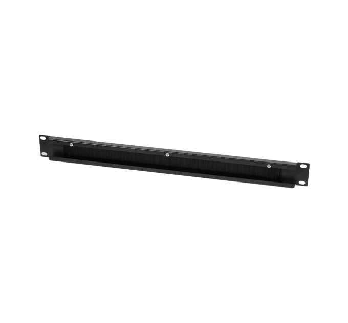 Кабельный организатор NVC-1U/CM Black со щеткой для коммутационного шкафа 19"