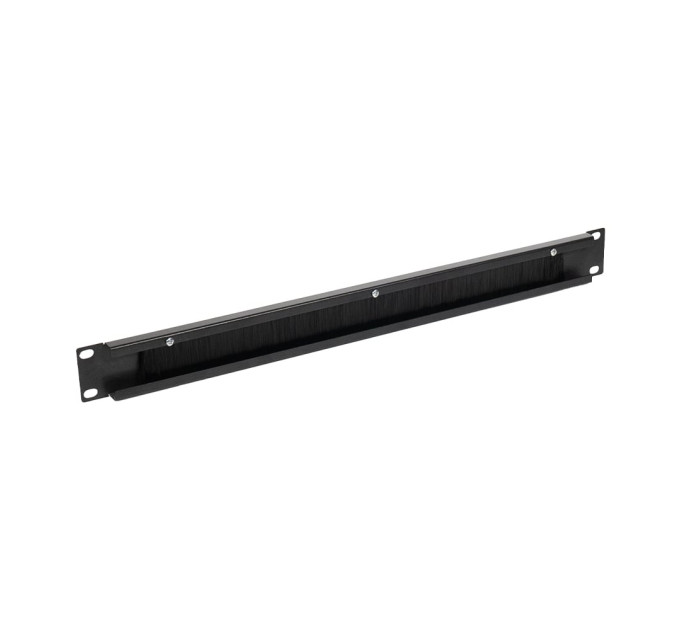 Кабельный организатор NVC-1U/CM Black со щеткой для коммутационного шкафа 19"