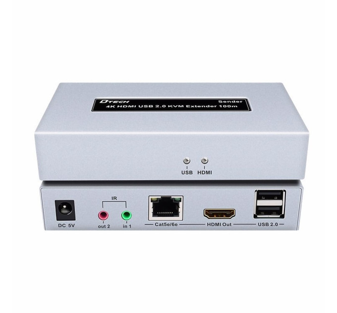 Подовжувач 4K HDMI і USB 2.0 KVM 100m Dtech DT-7051