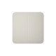 Умный двухклавишный проходной выключатель Ajax LightSwitch (2-gang/2-way) Jeweller (oyster/устричный)