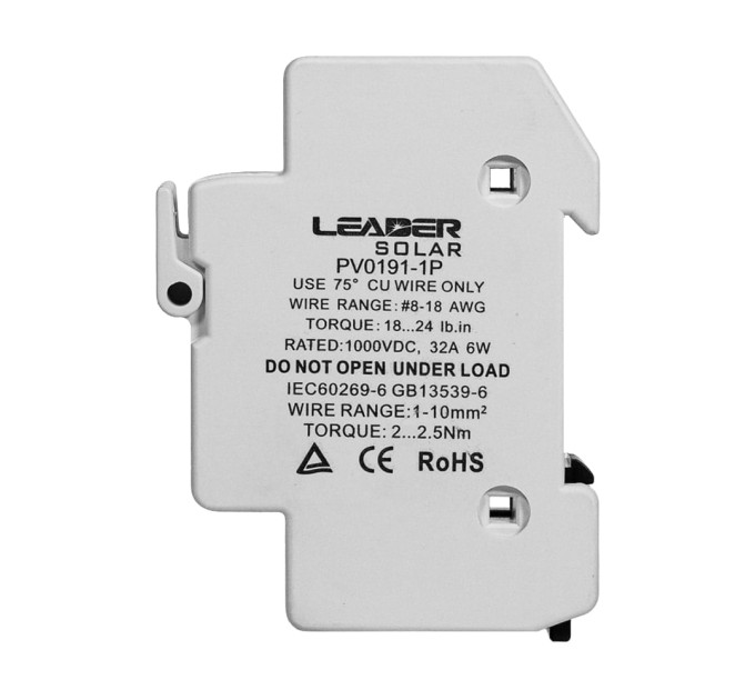 Разъединитель предохранителей 32A Leader PV0191-1P DC 1000V