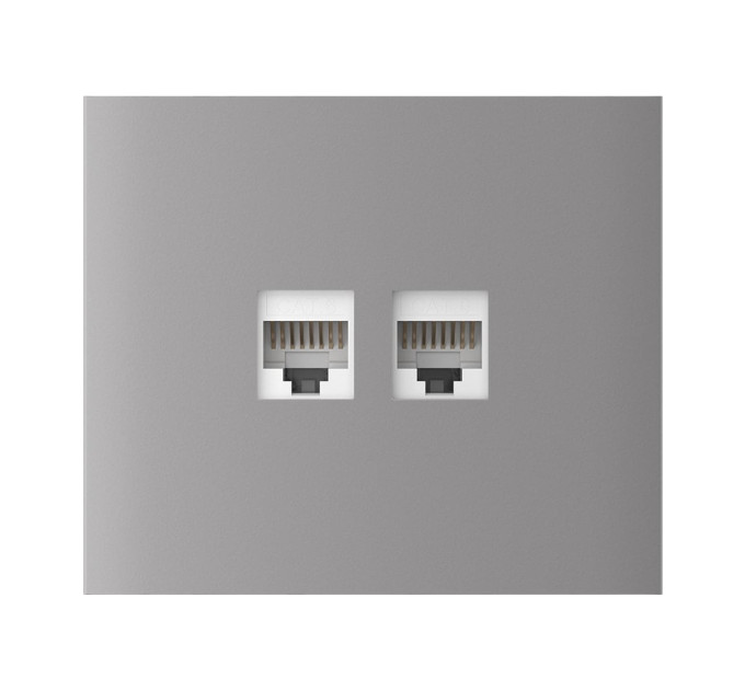 Фронтальная панель Ajax CenterCover (LAN) vertical fog/дымная для интернет-розетки Outlet (LAN)