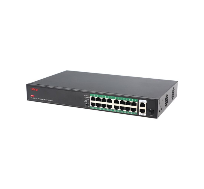 PoE-коммутатор неуправляемый 19-портовый ONV ONV-H1016PFD с 16 портами PoE PoE-коммутатор неуправляемый 19-портовый ONV ONV-H1016PFD с 16 портами PoE