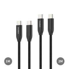 Кабель Choetech ХСС-1060 Black USB-C на USB-C PD3.1 240W 1m+2m, набор из 2 шт.