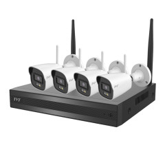 Комплект IP-видеонаблюдения с WiFi на 4 камеры TVT TD-P0804W1-001: 4 цилиндрические 4Mp WiFi IP-видеокамеры + 8-канальный 8Mp WiFi IP-видеорегистратор