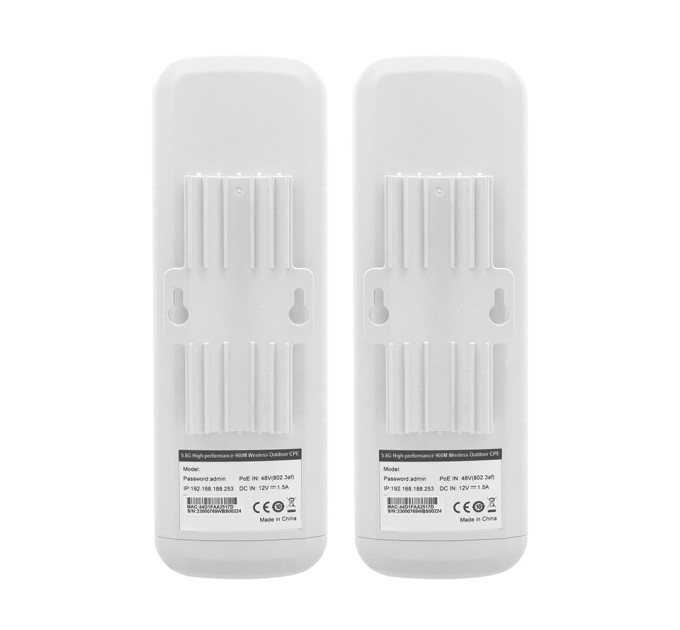 Комплект беспроводного моста WiFi Wi-Tek WI-CPE800-KIT V3 5GHz, 867Mbps, 5km, 2x1000Mbps, PoE IN/LAN OUT, Cloud