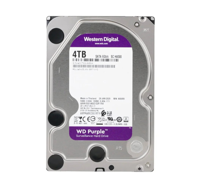 Жесткий диск 3.5" 4TB 64MB Western Digital Purple WD40EJRX