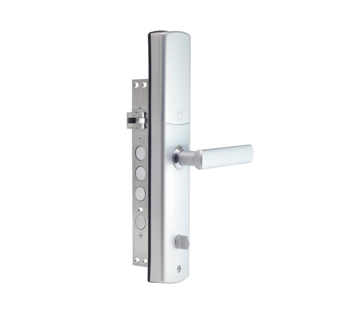 Замок биометрический автономный Trinix TRL-5111BTF Silver Right с Bluetooth, считывателем отпечатков пальцев и карт Mifare