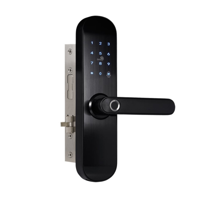 Замок биометрический автономный Trinix TRL-5103BTF Black Right с Bluetooth, считывателем отпечатков пальцев и карт Mifare