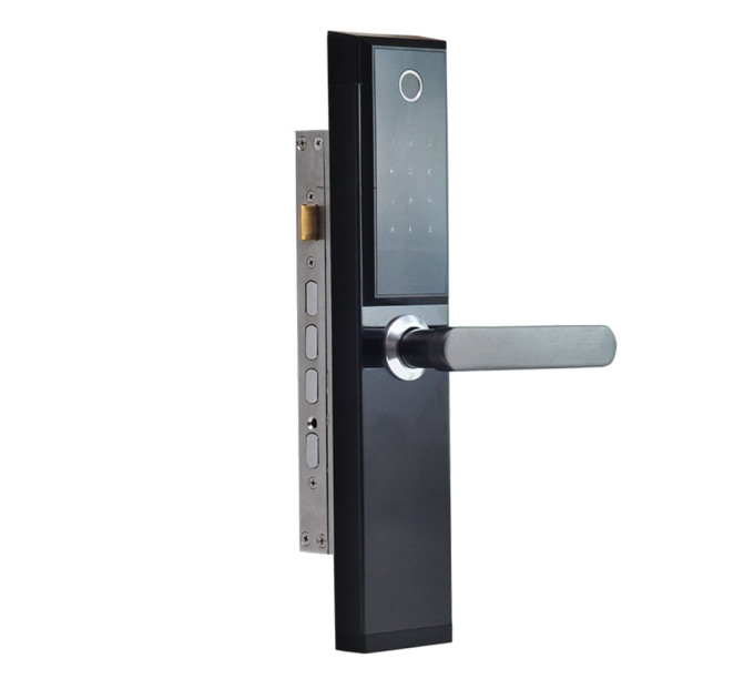 Замок биометрический автономный Trinix TRL-5104BTF Silver Right с Bluetooth, считывателем отпечатков пальцев и карт Mifare