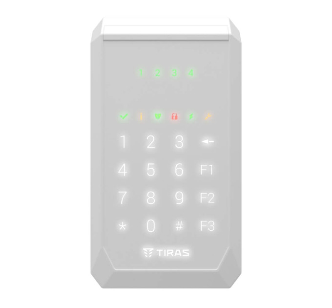 Клавіатура Tiras K-PAD4 White на 4 індикатори зон