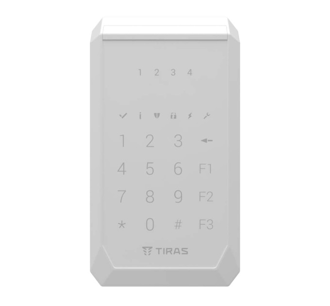 Клавіатура Tiras K-PAD4 White на 4 індикатори зон