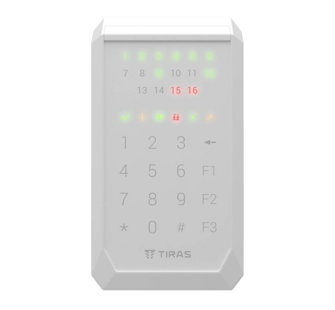Клавіатура Tiras K-PAD16 White на 16 індикаторів зон