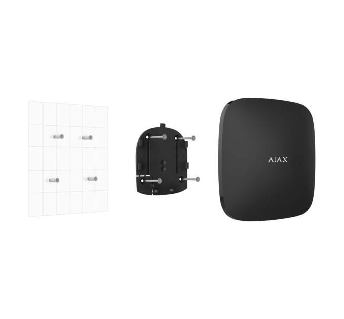 Інтелектуальна централь Ajax Hub 2 (4G) чорна з 2G, 3G, 4G, Ethernet, підтримкою датчиків з фотоверифікацією