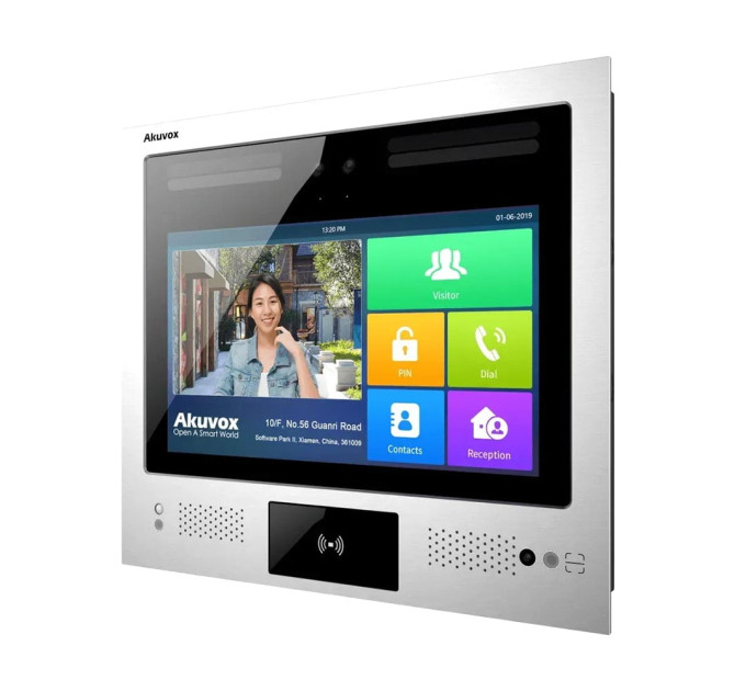 IP-відеопанель багатоабонентська 2Mp Akuvox X916S з екраном 13", розпізнаванням облич та зчитувачем EM-Marine / Mifare / NFC / BLE / QR