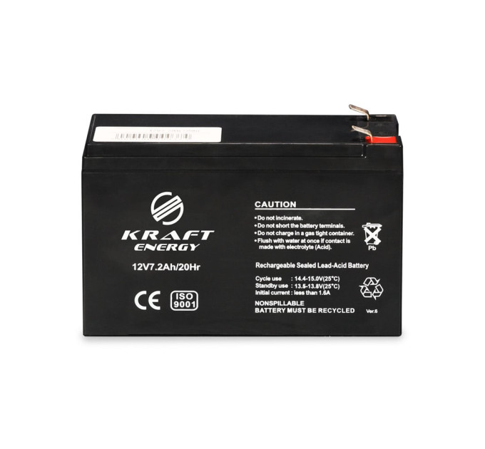 Аккумуляторная батарея 12В 7.2А Kraft 12V7.2Ah/20Hr AGM свинцово-кислотная