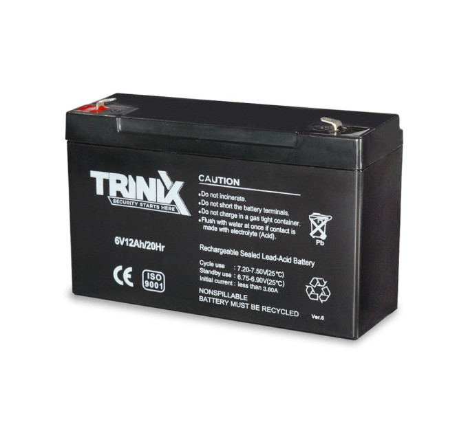 Аккумуляторная батарея 6В 12Ач Trinix 6V12Ah/20Hr AGM свинцово-кислотная Аккумуляторная батарея 6В 12Ач Trinix 6V12Ah/20Hr AGM свинцово-кислотная