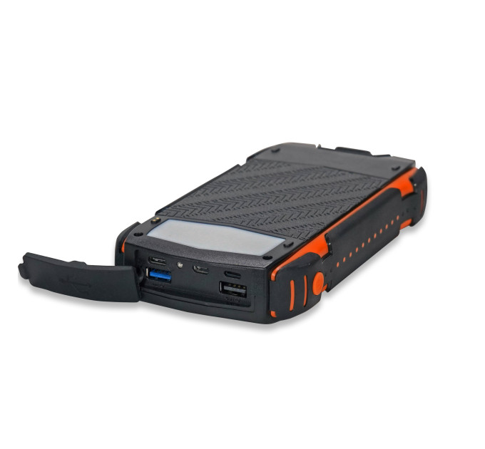 Повербанк с солнечной панелью 30000mAh Power Bank Kraft TPB-1830SLP Orange 18W QC2.0 LED-фонарь