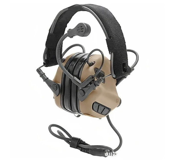 Активні захисні навушники Earmor M32 (CB) Coyote Brown з гарнітурою