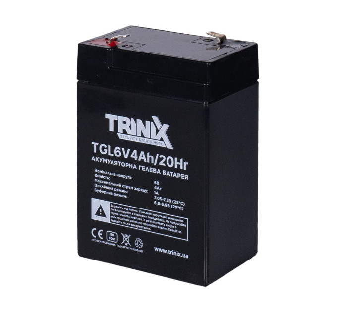Акумуляторна батарея гелева 6В 4Аг Trinix TGL6V4Ah/20Hr GEL
