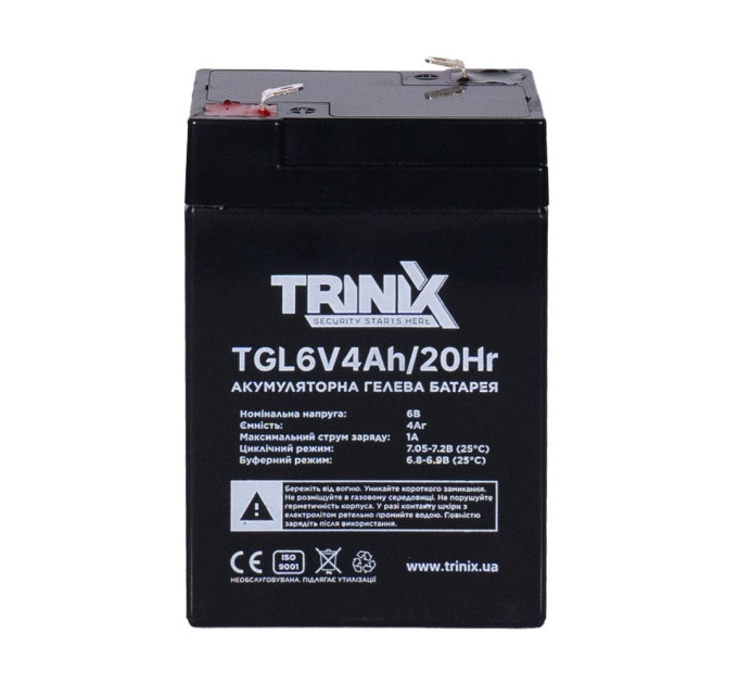Акумуляторна батарея гелева 6В 4Аг Trinix TGL6V4Ah/20Hr GEL