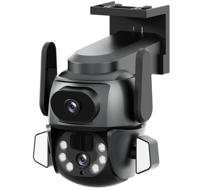 IP PTZ-відеокамера з WiFi 4Mp (2*2Mp) Light Vision VLC-9692WI10ZL f=4+8mm, ІЧ+LED-підсвічування, з мікрофоном