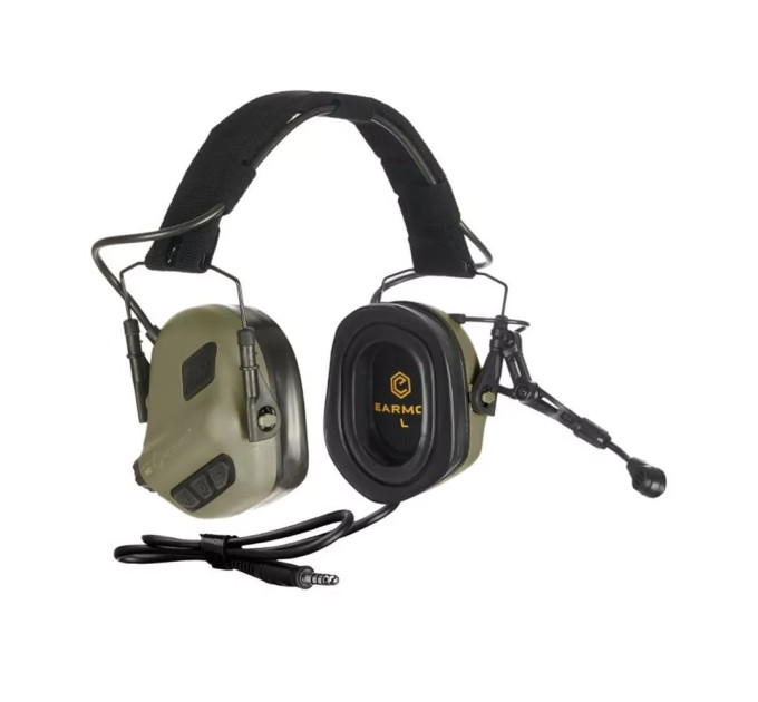Активні захисні навушники Earmor M32 Plus (FG) Olive з гарнітурою