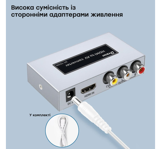 Конвертер відеосигналу HDMI-AV Dtech DT-7019A