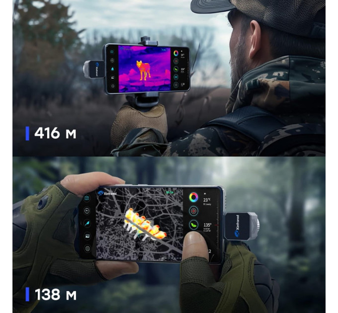 Тепловизор для смартфона на Android Xinfrared XH15 + держатель/экран/дальномер