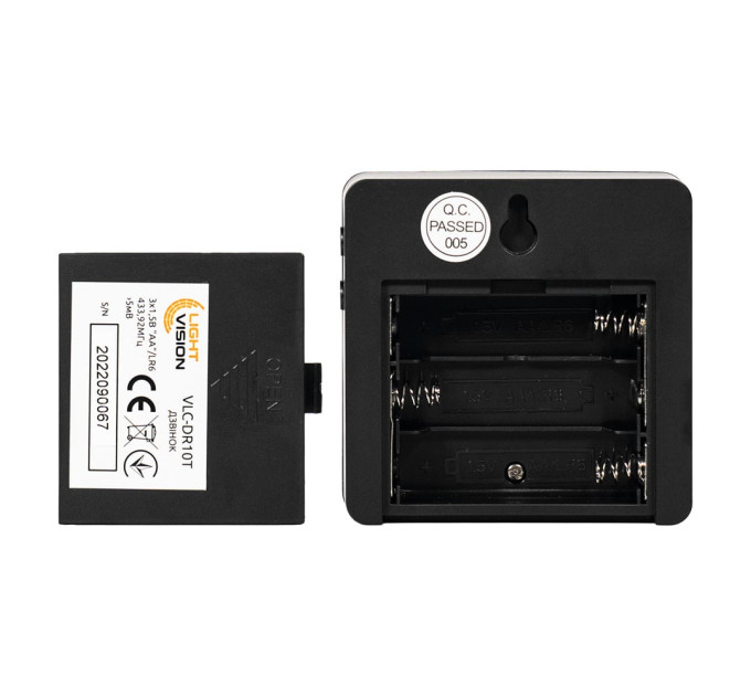Дверний WiFi дзвінок Light Vision VLC-DR10T(Tuya) Black з ІЧ-датчиком руху