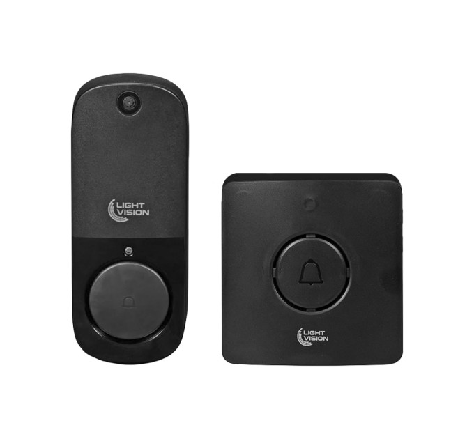 Дверний WiFi дзвінок Light Vision VLC-DR10T(Tuya) Black з ІЧ-датчиком руху Дверний WiFi дзвінок Light Vision VLC-DR10T(Tuya) Black з ІЧ-датчиком руху